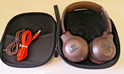 JBL Everest 310 Brown Wireless On-Ear Headphones w/ Case & Cables Fixed ear pads