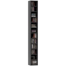Image of HOMCOM 204 CD Storage Tower, Tall Storage Tower with 12 Tiers, Black