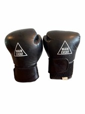 Men's Black Training Boxing Gloves with Hook-and-Loop Wrist