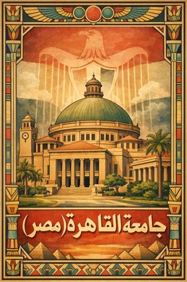  ️ Cairo University Poster - Egypt Architecture - 24x36  Premium Matte Paper