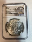 Beautiful 1887 NGC Morgan Silver Dollar MS 65 High Grade New York Bank Hoard