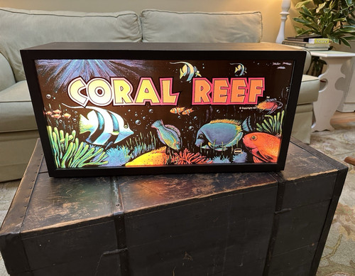 Vintage 1989 CORAL REEF SLOT MACHINE GLASS by IGT in Lighted Display Box