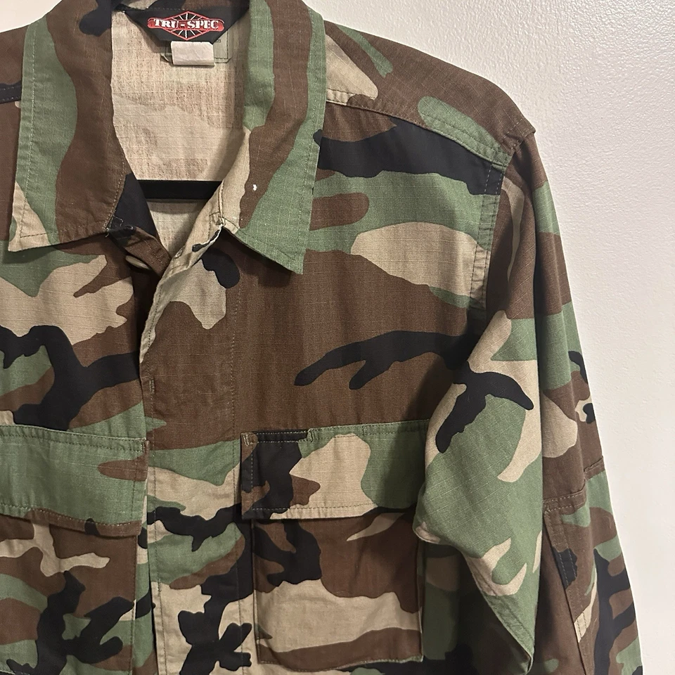 Tru Spec Combat Coat Mens Small Camo Button Military Army Jacket - Image 3 of 4