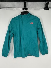 The North Face HyVent Rain Jacket Girls XL 18 Teal Nylon Waterproof Windbreaker