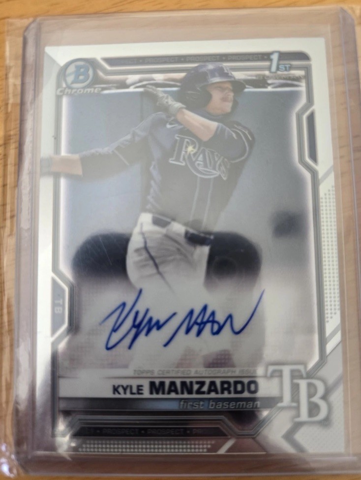 2021 Bowman Draft Chrome Draft Pick Auto Kyle Manzardo #CDA-KM Auto 1o0h