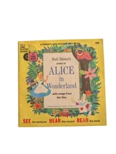 Vtg Walt Disney Productions Record and Book Story of Alice in Wonderland 1965 