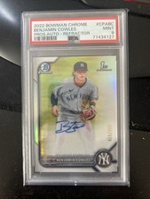 Benjamin Cowles 2022 Bowman Chrome Refractor 1st Auto /499 PSA 9 Am