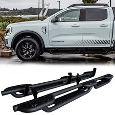 Vijay For 2019-2026 Ford Ranger Supercrew Cab Running Boars Step Bars Nerf Bar