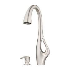 Pfister Indira Kitchen Faucet with Pull Down Sprayer  Soap Dispenser F5297NDGS