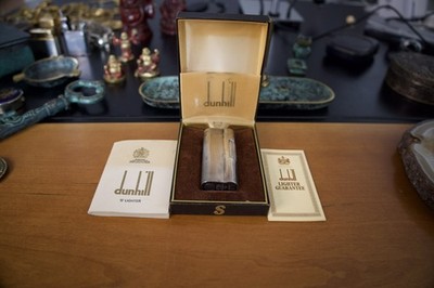 DUNHILL  S  Gasfeuerzeug versilbert 20 Micron , Full Set mit Box & Papieren