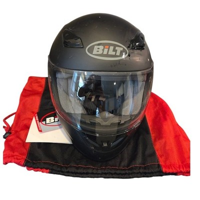 BILT BLH17/992 Full Face Motorcycle Helmet Matte Black DOT Size Medium 57-58cm