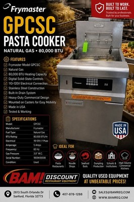 Frymaster High-Performance Gas Commercial Pasta Cooker   GPCSC - Tested Working