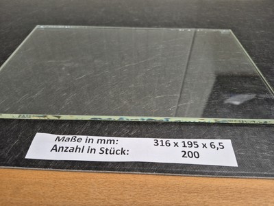  Borosilikatglas, 316x195x6,5mm, Sichtglas/Schauplatz, Druckplatte