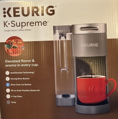Keurig K-Supreme Gray Single Serve K-Cup Coffee Maker MultiStream Tested w/ Box
