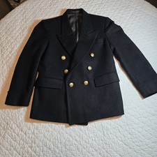 Nordstrom Kids black Wool Gold Button Blazer/coat 8 Regular kids