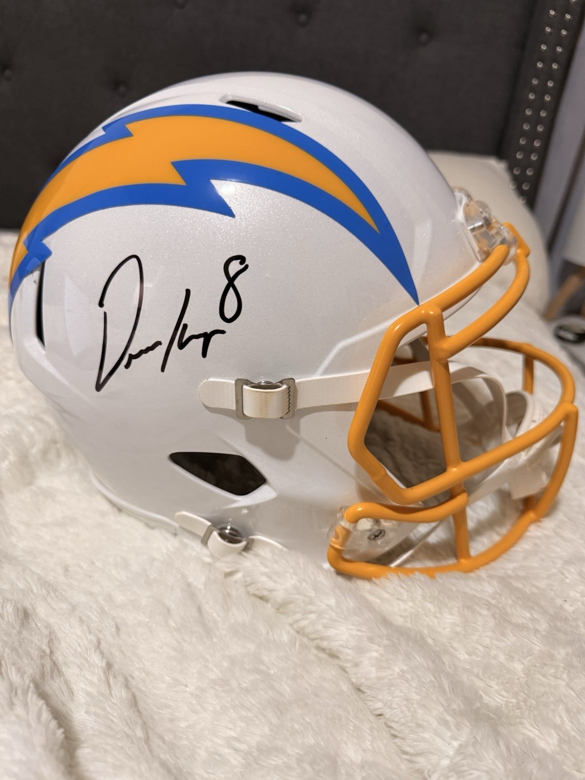 Omarion Hampton Autographed Signed Helmet Los Angeles Chargers 