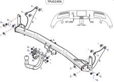 Towtrust Swan Neck Automotive Towbar For Peugeot 3008 Crossover 2017-Onwards