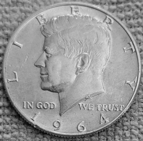 1- 1964 P Kennedy half dollar coin