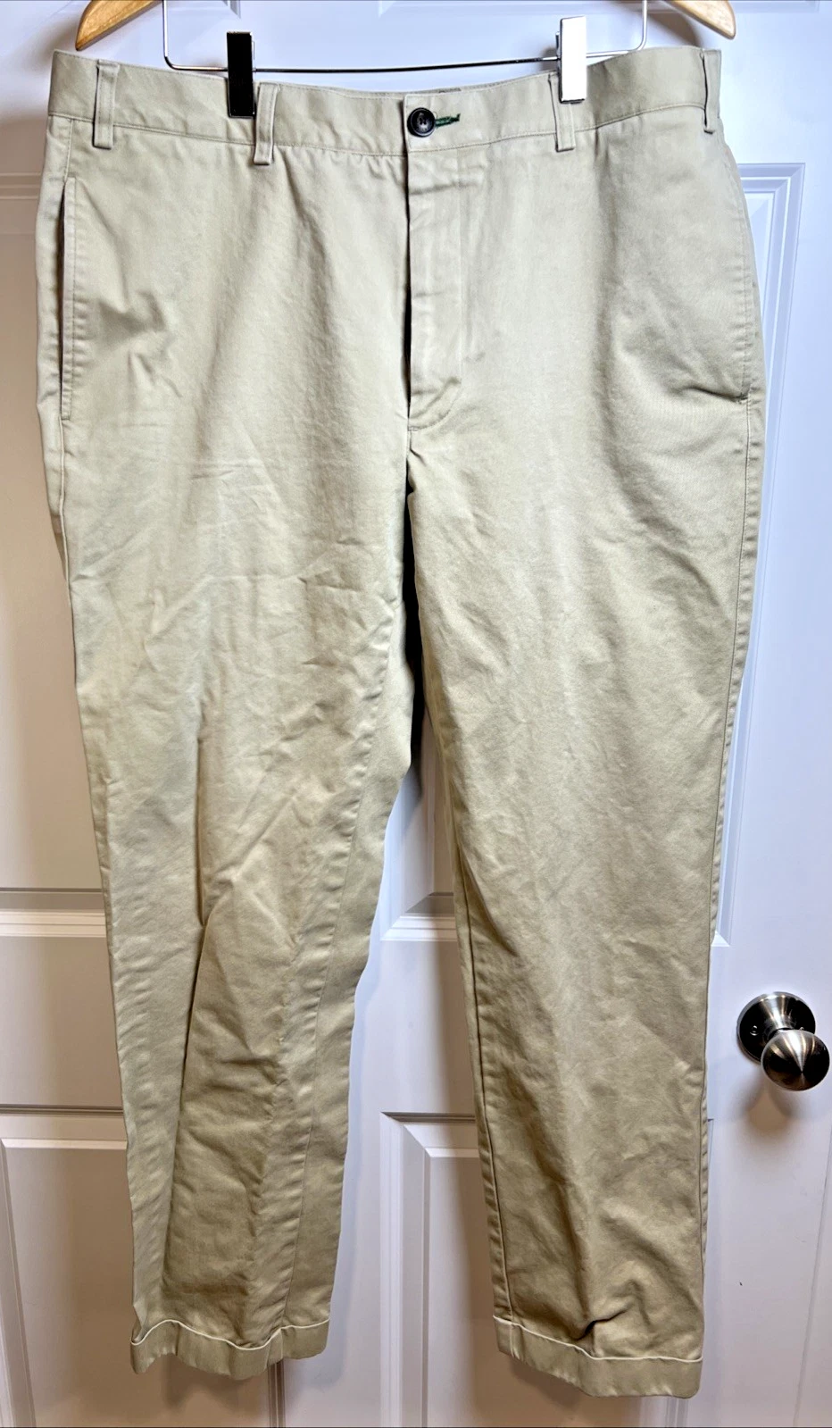 Orvis Heritage Trim Fit Khakis 38x30.5 Fly Logo SP22 Cotton Pants Beige (HEM)