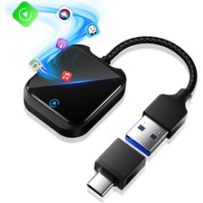 USB Wireless CarPlay Adapter for Apple iPhone  Android Auto Dongle Plug   Play