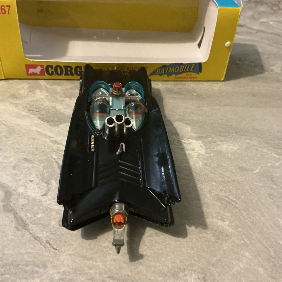 BATIMÓVIL CORGI 267 NEGRO MATE Ruedas Rojas Batman & Robin Programa de TV Completamente Restaurado Foto 4 de 4