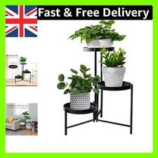 Versatile 3-Tier Wrought Iron Plant Shelf - 42cm Heavy-Duty Indoor/Outdoor Stand