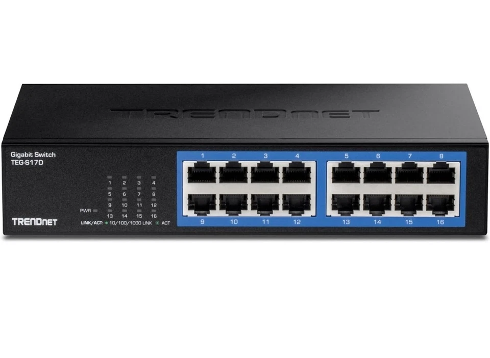 TRENDnet 16-Port Gigabit Desktop Switch, TEG-S17D, 16 x Gigabit RJ-45 Ports. - Image 2 of 4