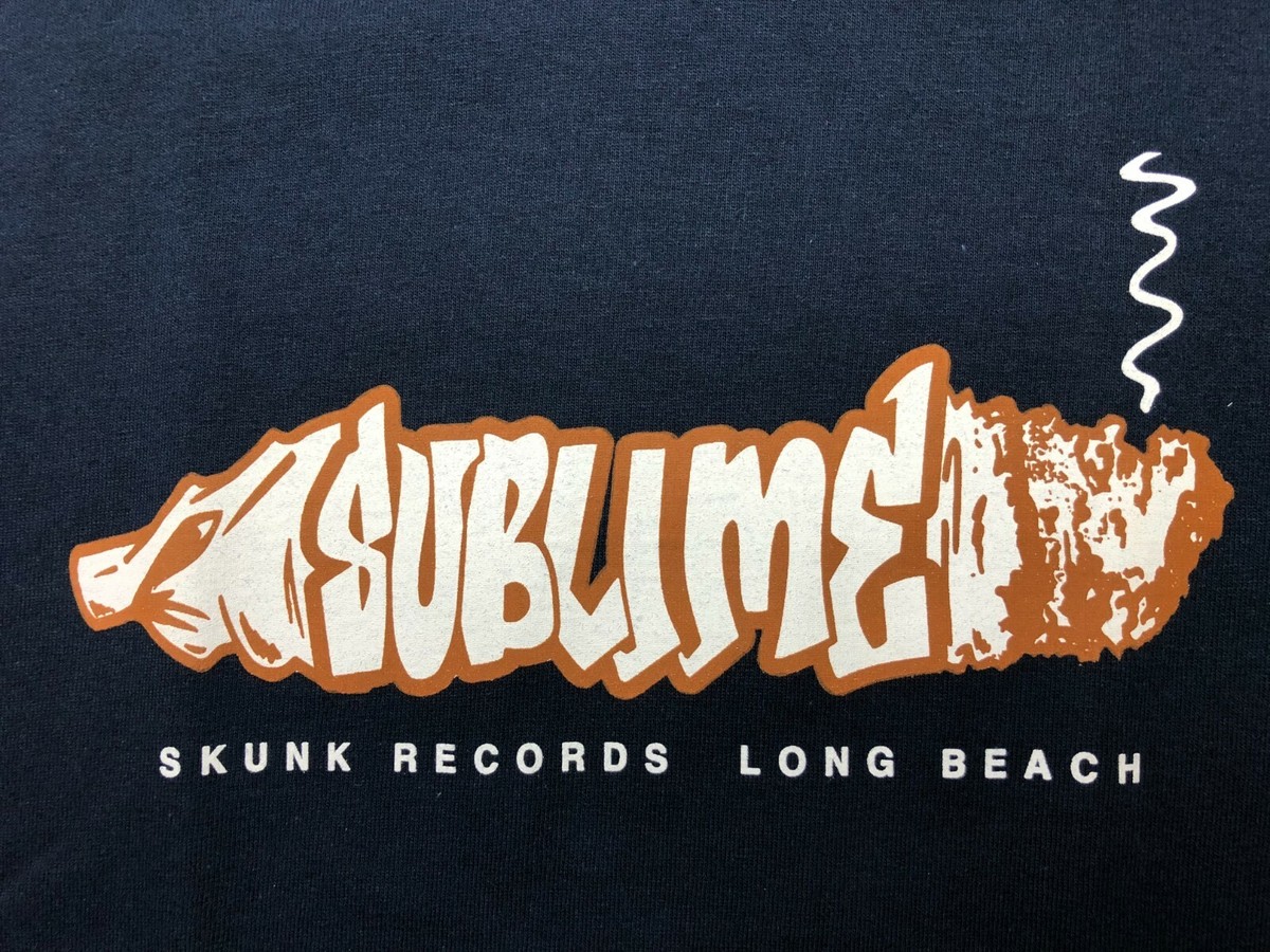 Sublime 'Skunk Records Long Beach, CA' T-shirt Official Navy