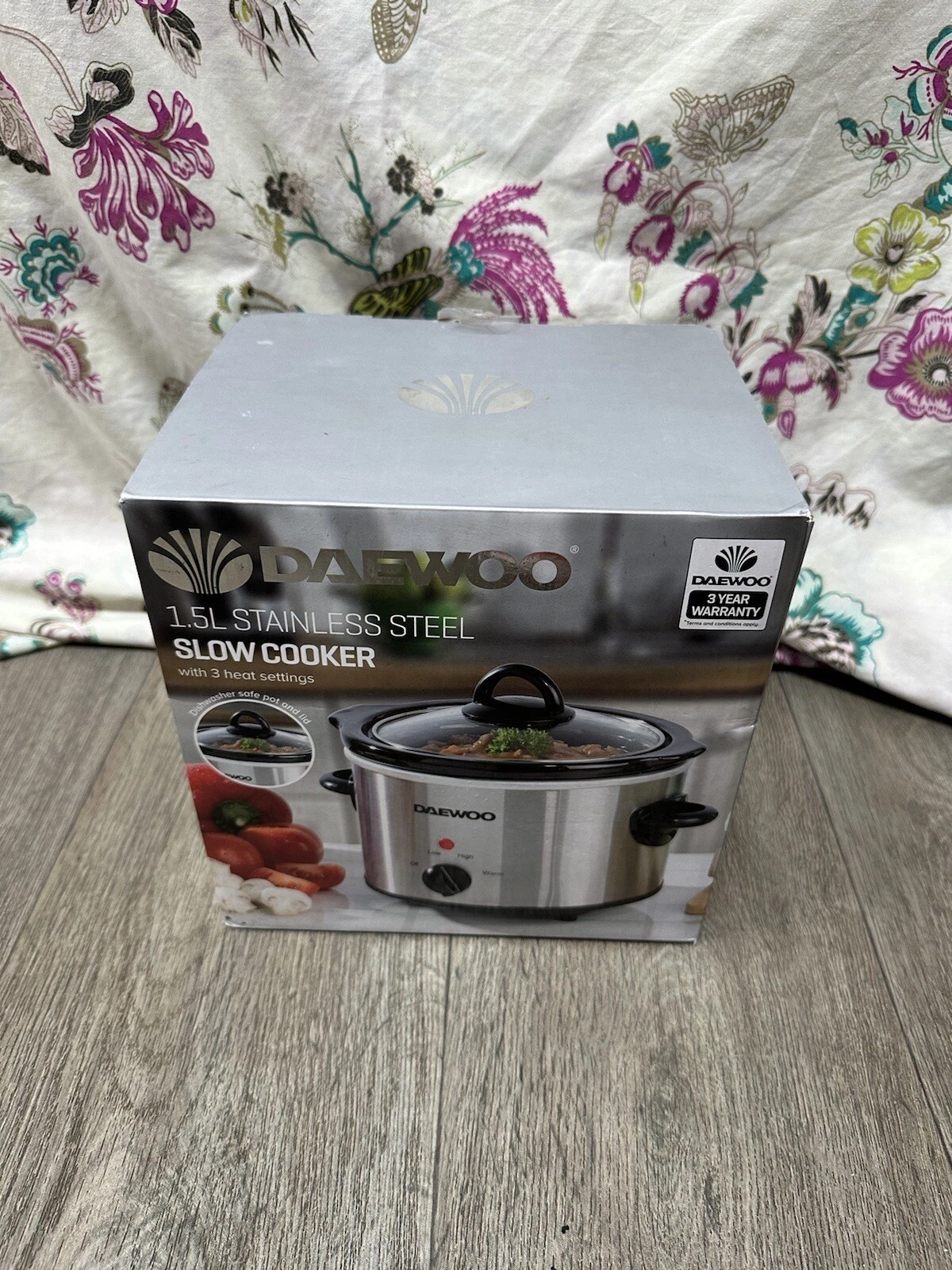 Daewoo 1.5L Stainless Steel Slow Cooker - New
