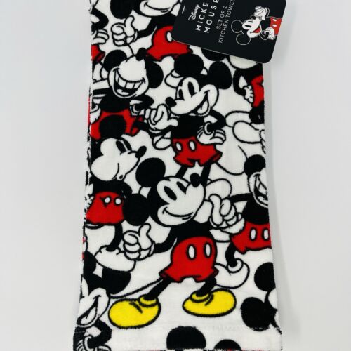 Disney Mickey Mouse 2 Pack Hand Kitchen Towels Day In The Life Moods Happy NEW