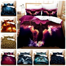 Skeleton Skull Quilt Duvet Cover Bedding Set Pillowcase Single Double King Size