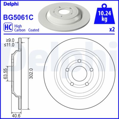 DELPHI BG5061C Bremsscheibe für FORD
