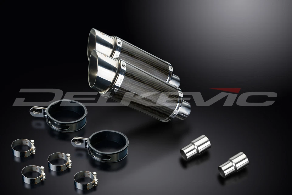 Kit silenciador de escape de carbono redondo de 8" deslizable Triumph Speed Triple 1050 2005-2010 Foto 3 de 4