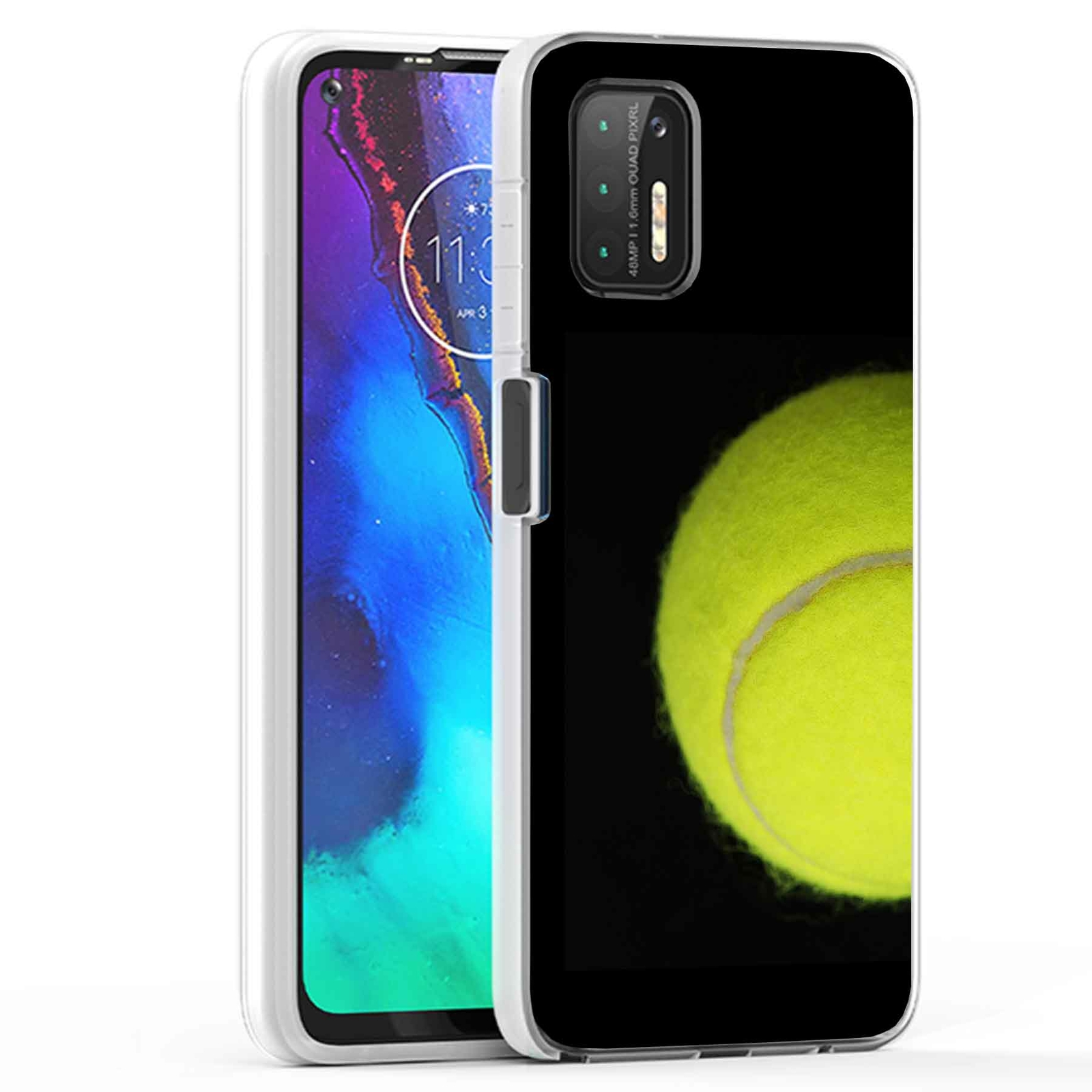 Phone Case Cover for Motorola Moto G Stylus 2021,Tennis Ball Black Print, USA