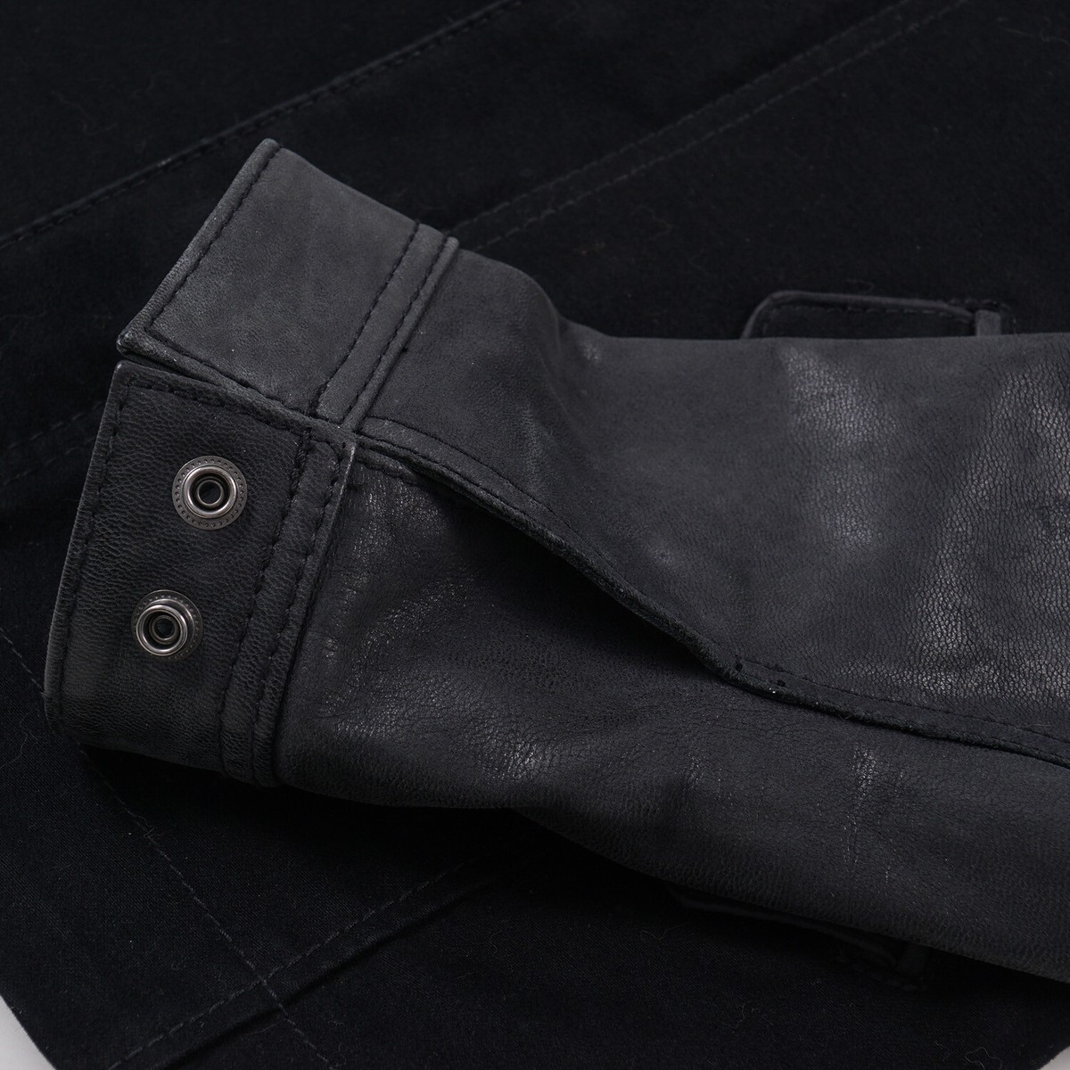 Men's Emporio Armani Slim-Fit Black Leather and Brushed Men's Emporio Armani Slim-Fit Black Leather and Brushed