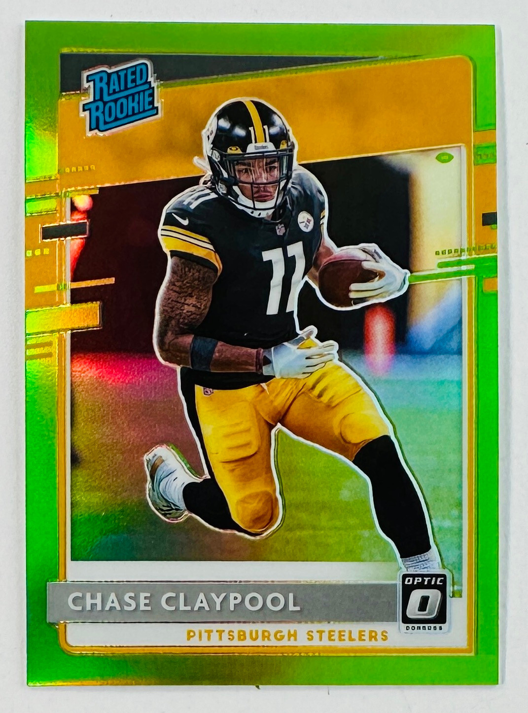 2020 Optic Chase Claypool Lime Green Prizm Rated Rookie RC #/35 Steelers
