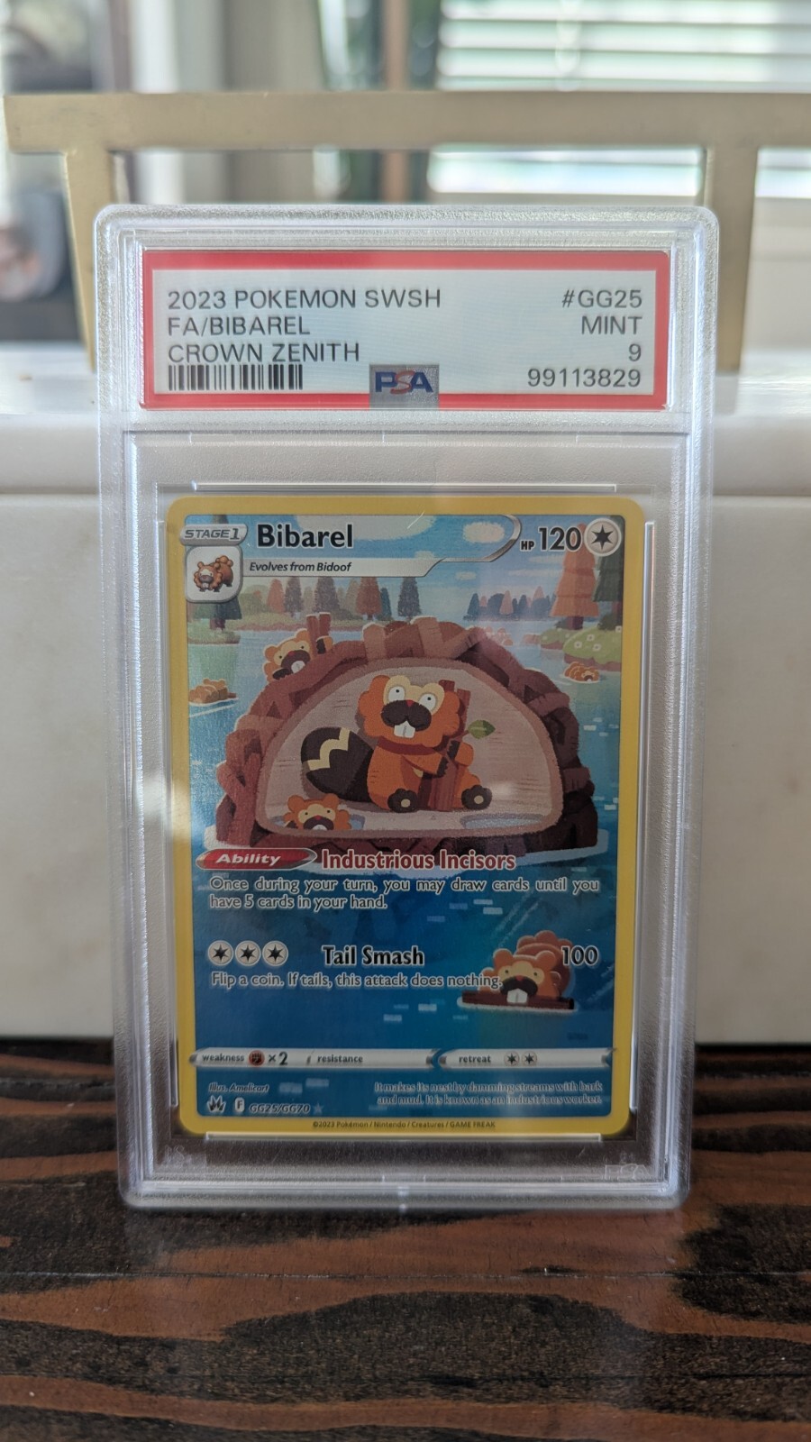 Pokemon 💎Bibarel💎 Crown Zenith Full Art GG25/GG70 PSA 9 MINT