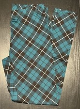 NOBO NO BOUNDARIES JUNIORS GREEN BLACK PLAID ANKLE LEGGINGS XXXL 21 NWT