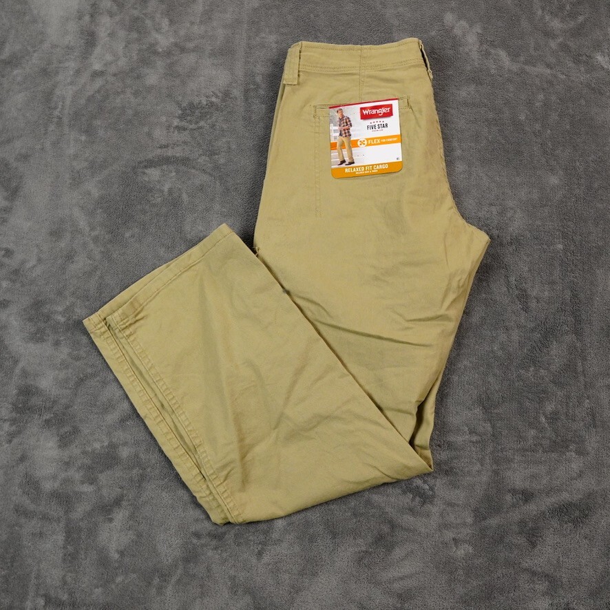 Mens 30x30 Khaki Relaxed Fit Flex Five Star Carpenter Work