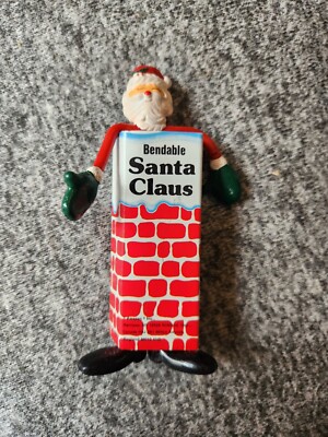 BENDABLE SANTA CLAUS 10'' FIGURE Vintage 70's Fun World Christmas bendy Hong Kong