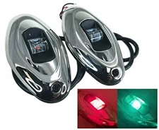 Pactrade Marine Boat Vertical Mount SS316 Navigation Light 12V 1NM LED Green Sta