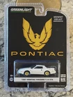Greenlight White 1987 Pontiac Firebird GTA 1/64 Gold Wheels Midwest Exclusive