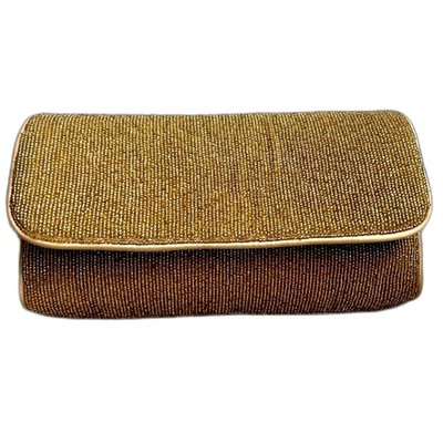 J. Crew Florence Convertible Gold Beaded Clutch and Crossbody Purse Women s Bag