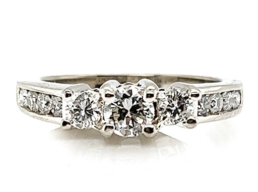 Diamond Engagement Ring .85ct Mined RBC Wedding Ring Set 14K Brand New-image