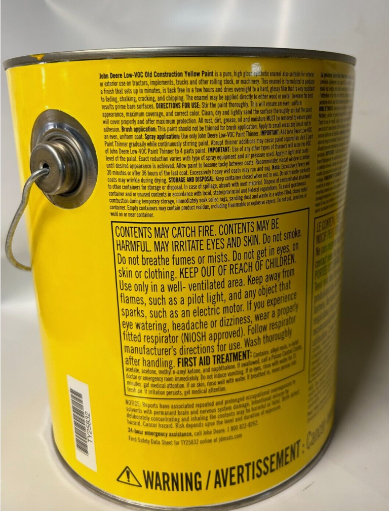 1 Gallon John Deere Old Construction Yellow Low Voc Paint TY25832 eBay