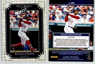 Francisco Lindor 2019 Donruss Elite Series Vector ES9 Indians Mets