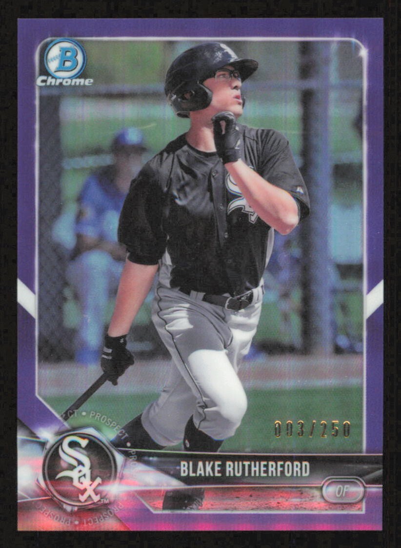 Blake Rutherford Call Up 2018 Bowman - Chrome Prospects Blake Rutherford #BCP140 Purple ...