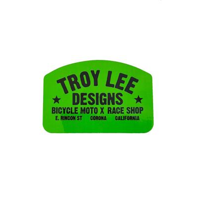 Troy Lee Designs Aufkleber Race Shop 8,9 cm Grün Schwarz MTB Sticker