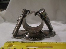 English Silver plate Victorian Golf Bags Clubs Napkin Ring James Deakin