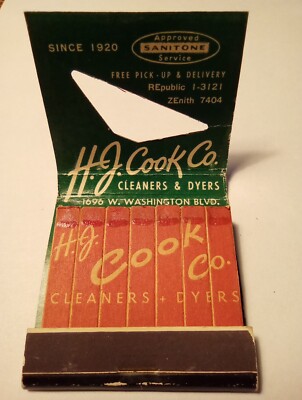 COOK'S CLEANING LOS ANGELES, CA. LOGO MATCHES GREAT FOR ANY VINTAGE COLLECTION!